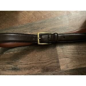 Crookhorn Black Leather Belt Brass Buckle mens Size 36 Made In The USA